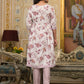Rajwada White and Pink Printed Cotton Stitched Kurta Set For Women
