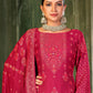 Rajwada Red Embroidered Viscose Semi Stitched Kurta Set For Women