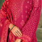 Rajwada Red Embroidered Viscose Semi Stitched Kurta Set For Women