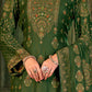 Rajwada Green Embroidered Viscose Semi Stitched Kurta Set For Women