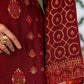 Rajwada Maroon Embroidered Viscose Semi Stitched Kurta Set For Women