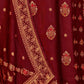 Rajwada Maroon Embroidered Viscose Semi Stitched Kurta Set For Women