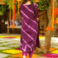 Rajwada Purple Printed Cotton Stitched Kurta Set For Women