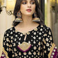 Rajwada Black Georgette Embroidered Semi Stitched Kurta Set For Women