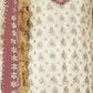 Rajwada Cream Georgette Embroidered Semi Stitched Kurta Set For Women