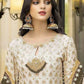 Rajwada Cream Georgette Embroidered Semi Stitched Kurta Set For Women