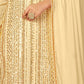Rajwada Beige Georgette Embellished Semi Stitched Kurta Set For Women