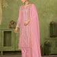 Rajwada Pink Georgette Embellished Semi Stitched Kurta Set For Women
