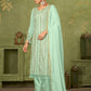 Rajwada Sea Green Georgette Embellished Semi Stitched Kurta Set For Women
