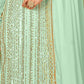 Rajwada Sea Green Georgette Embellished Semi Stitched Kurta Set For Women