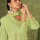 Rajwada Green Georgette Embellished Semi Stitched Kurta Set For Women