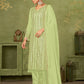 Rajwada Green Georgette Embellished Semi Stitched Kurta Set For Women