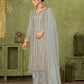 Rajwada Grey Georgette Embellished Semi Stitched Kurta Set For Women