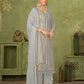Rajwada Grey Georgette Embellished Semi Stitched Kurta Set For Women