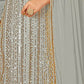 Rajwada Grey Georgette Embellished Semi Stitched Kurta Set For Women