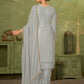 Rajwada Grey Georgette Embellished Semi Stitched Kurta Set For Women