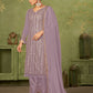 Rajwada Purple Georgette Embellished Semi Stitched Kurta Set For Women