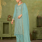 Rajwada Blue Georgette Embellished Semi Stitched Kurta Set For Women