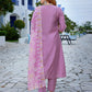 Rajwada Lavender Viscose Solid Stiched Kurta Set For Women