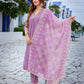 Rajwada Lavender Viscose Solid Stiched Kurta Set For Women