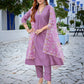 Rajwada Lavender Viscose Solid Stiched Kurta Set For Women
