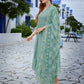 Rajwada Light Green Viscose Solid Stiched Kurta Set For Women