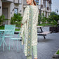 Rajwada Light Green Cotton Blend Printed Stiched Kurta Set For Women