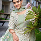 Rajwada Light Green Cotton Blend Printed Stiched Kurta Set For Women