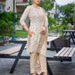 Rajwada Beige Cotton Blend Printed Stiched Kurta Set For Women