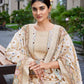 Rajwada Beige Cotton Blend Printed Stiched Kurta Set For Women