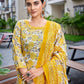 Rajwada Yellow Cotton Blend Printed Stiched Kurta Set For Women