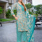 Rajwada Sea Green Cotton Blend Printed Stiched Kurta Set For Women
