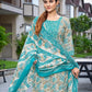 Rajwada Sea Green Cotton Blend Printed Stiched Kurta Set For Women