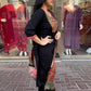 Rajwada Black Viscose Printed Stiched Kurta Set For Women