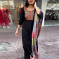 Rajwada Black Viscose Printed Stiched Kurta Set For Women