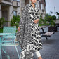 Rajwada Black & White Viscose Printed Stiched Kurta Set For Women