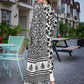 Rajwada Black & White Viscose Printed Stiched Kurta Set For Women