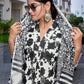 Rajwada Black & White Viscose Printed Stiched Kurta Set For Women