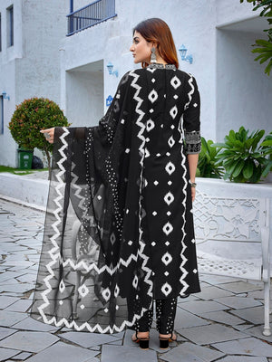 Rajwada Black Viscose Embroidered Stiched Kurta Set For Women