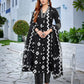 Rajwada Black Viscose Embroidered Stiched Kurta Set For Women