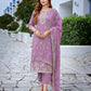 Rajwada Lavender  Silk Blend Embroidered Stiched Kurta Set For Women