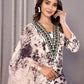 Rajwada White & Black Cotton Blend Printed Stiched Kurta Set For Women