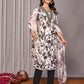 Rajwada White & Black Cotton Blend Printed Stiched Kurta Set For Women