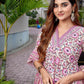 Rajwada Pink Viscose Printed Stiched Kurta Set For Women