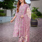 Rajwada Pink Viscose Printed Stiched Kurta Set For Women
