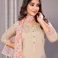 Rajwada Beige Silk Blend Embroidered Stiched Kurta Set For Women