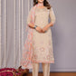 Rajwada Beige Silk Blend Embroidered Stiched Kurta Set For Women
