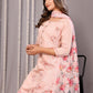 Rajwada Pink Silk Blend Embroidered Stiched Kurta Set For Women