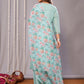 Rajwada Sea Blue Silk Blend Embroidered Stiched Kurta Set For Women
