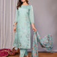 Rajwada Sea Blue Silk Blend Embroidered Stiched Kurta Set For Women